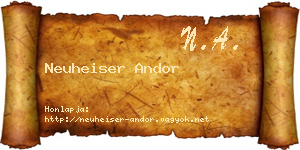 Neuheiser Andor névjegykártya